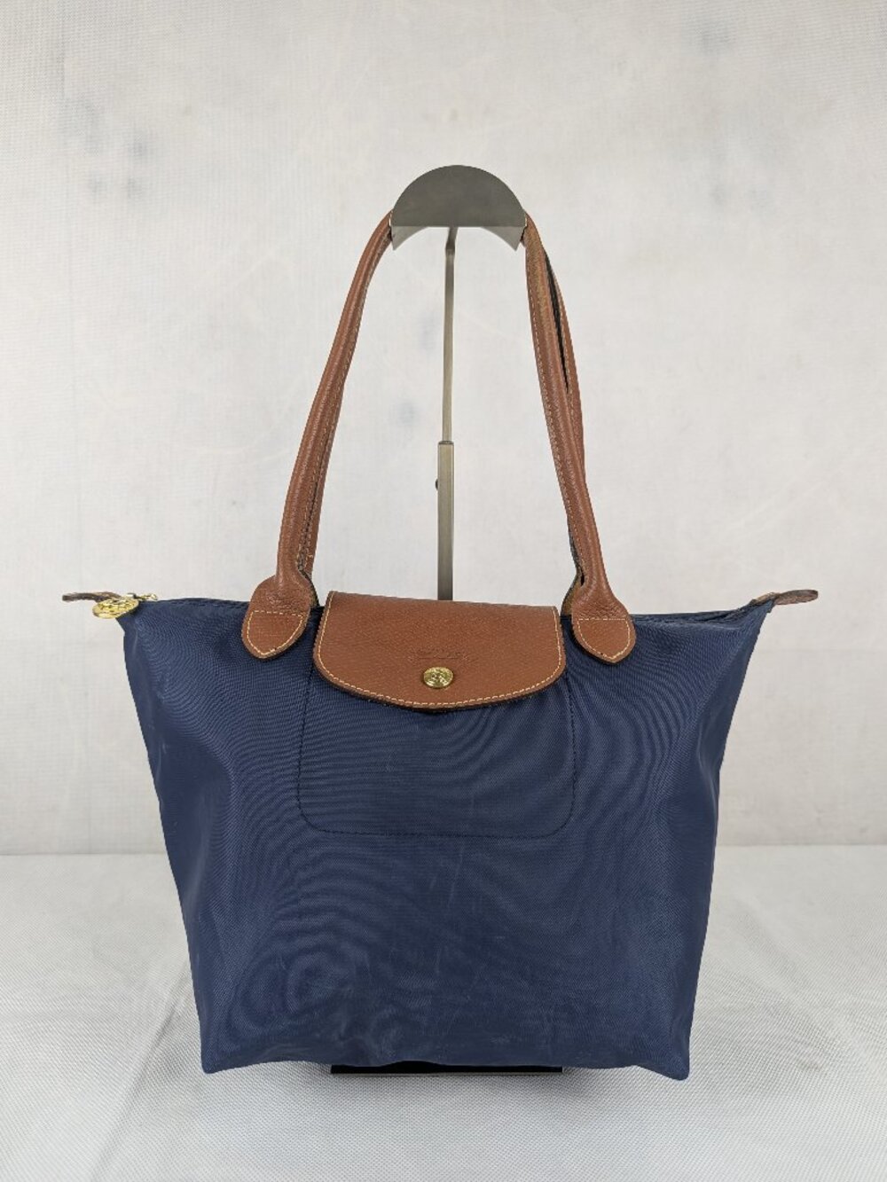 Authentic Longchamp Le Pliage Nylon Tote Shoulder Bag Blue - Made in France